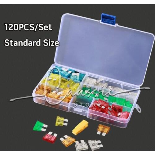 120PCS Medium Size Car Vehicle Circuit Blade Fuse For Automotive Boat Fuses Assortment Kit
