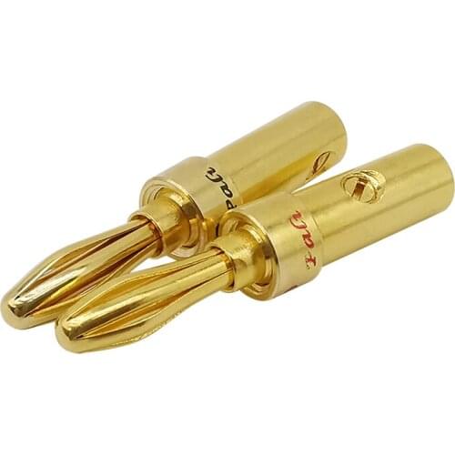 2/4Pcs Gold-Plated Copper 4mm Banana Plug Connector Banana Audio Speaker Wire Cable Adapter for Amplifiers