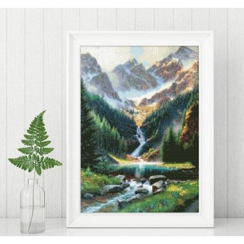 5D DIY Diamond Painting Waterfall View Embroidery Diamond Mosaic Cross Stitch Rhinestone Art Decoration Can Be Customized