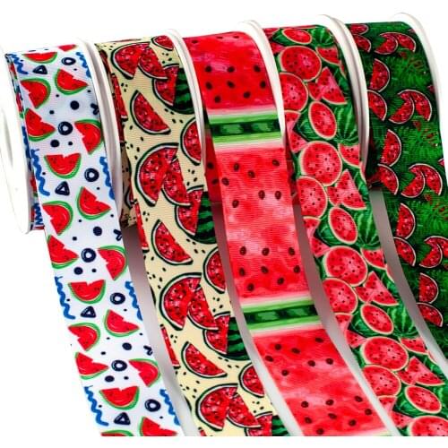 Watermelon Fruits Printed Grosgrain Ribbon For Craft Supplies Sewing Accessories10yadrs