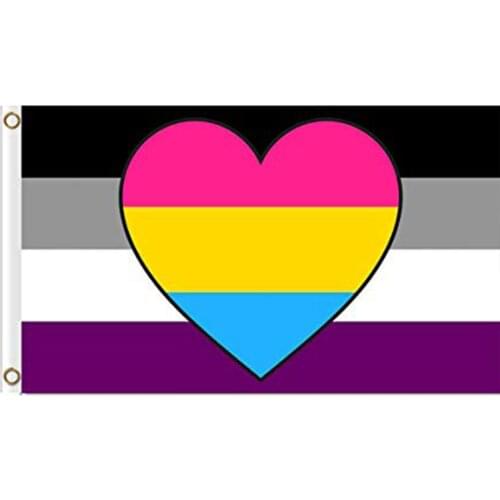 Asexual Panromantic Flag 150x90 CM 100D Polyester Decoration Promotion Home Holiday Business Advertising Gift Double Stitched