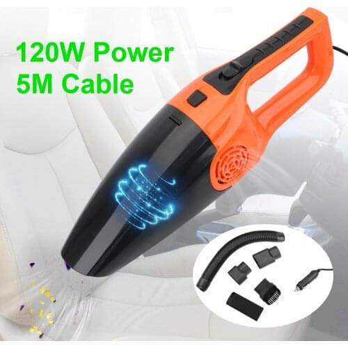 LEEPEE 12V 120W 5M Cable Handheld Car Vacuum Cleaner High Suction Powerful Universal For Wet And Dry Cleaning Car Accessories