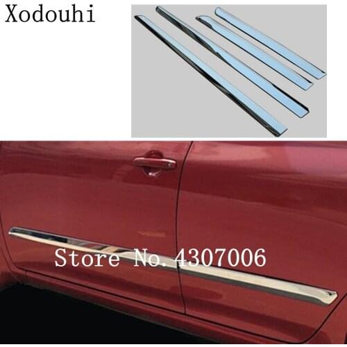 Car styling Door trim Strip Stainless Steel Stream panel bumper 4pcs For Toyota Corolla Altis 2008 2009 2010 2011 2012 2013