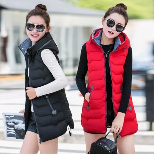 B1471 new 2020 autumn winters fashion detachable cap long paragraph women cultivate ones morality vest cheap wholesale