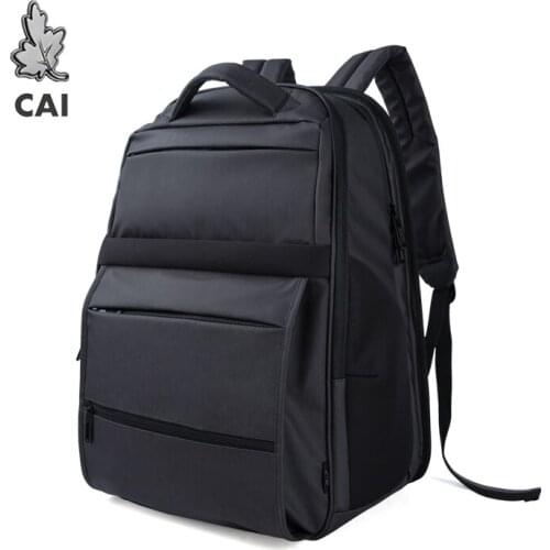 CAI Men Backpack Large Capacity Luxury Waterproof Male 15.6" Laptop Travel Bag High Quality Teenagers Student School Book Pack