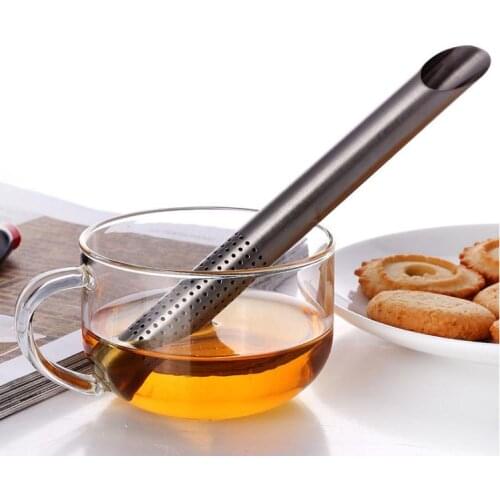 100Pcs Tea Filters 304 Stainless Steel Tea Stick Tube Long Tea Infuser Strainer Wholesale SN619