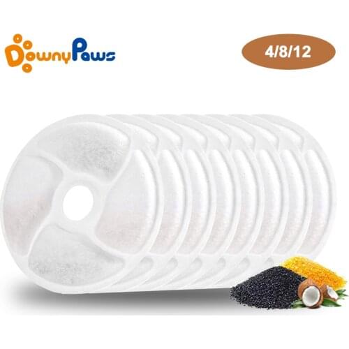 Activated Carbon Filter For Cat Water Fountain DownyPaws WF070 Replacement Filters For Pet Automatic Drinking Fountain 4/8/12PCS