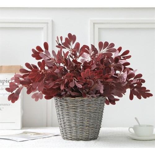 9 Fork Artificial Leaves Plant Wedding Decoration Fake Plants Eucalyptus Leaf Greenery Garden Home Living Room Decor Outdoor