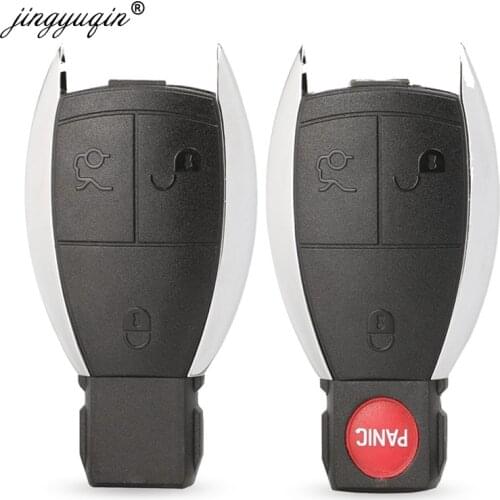 Jingyuqin For Mercedes For Benz w203 Smart Chrome Key Shell Fob Case 3 Button Keyless Cover