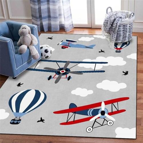 Modern Cartoon Rug Aircraft Sloth Small Animal Astronauts Childrens Room Carpet Baby Bedroom Bed Blanket Lovely Carpet