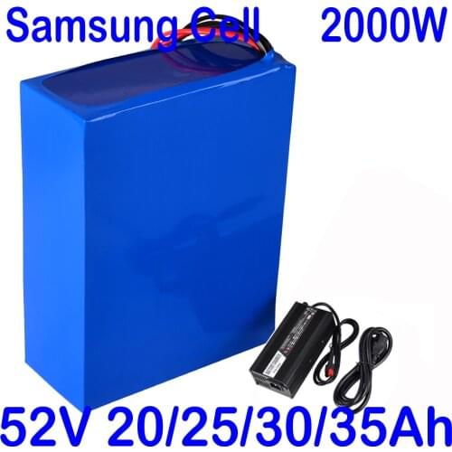 52V Lithium Ebike Battery 2000W 52V 35AH Electric Bike Battery 52V 35AH 30AH 25AH 20AH Electric Scooter Battery use samsung cell