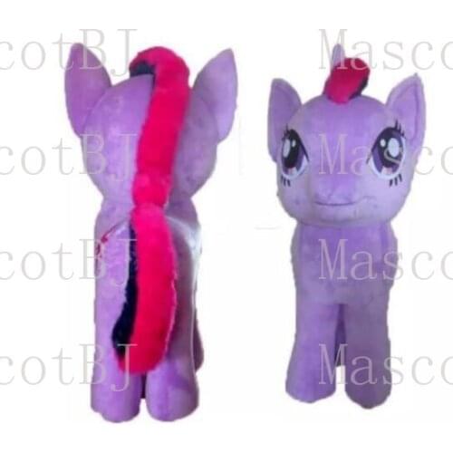 Best Quality on Ali Purple Horse PonyFurry Fursuit Suit Birthday Costume Cosplay Animal Party Fancy Dress Carnival Birthday Gift