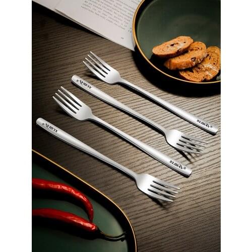 304 Stainless Steel Fruit Small Fork Single Childrens Steak Western Food Fork Cutlery Fork Set Household Tableware Dinnerware