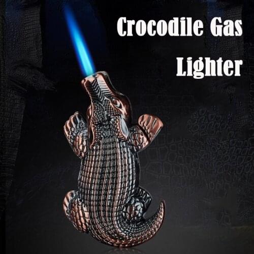 Mini Gas Torch Metal Cool Crocodile Shape Butane Lighter Smoking Accessories Turbo Lighter Dropship Suppliers Men Gift