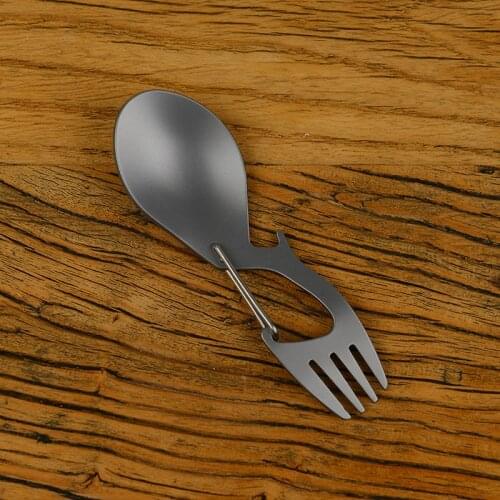 Multifunctional Titanium Alloy/Stainless Steel Outdoor Camping Tableware Spoon Alloy Practical Portable Travel Essent