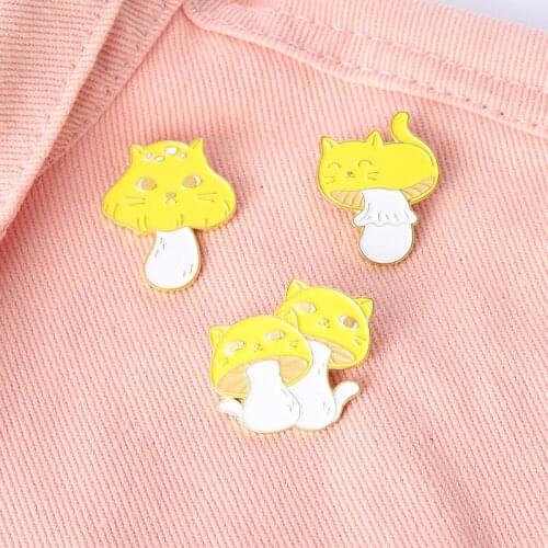 Fashion Creative Plant Series Exquisite Cartoon Cute Mushroom Shape Alloy Brooch Ins Trendy All-match Badge Clothing Accessories