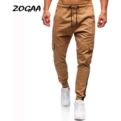 ZOGAA Pants Men Autumn Winter New Mens Overalls Pocket Color Matching Sports Leisure Trousers Youth Large Size Cargo Pants Chic