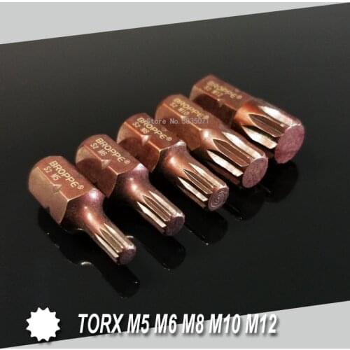 5Pcs Set 30MM Torx Screwdriver Bit 10mm Hex Shank for Impact Screwdriver Hand Tools Set M5/M6/M8/M10/M12