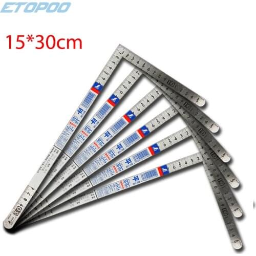 New arrival 1pc 15*30cm Stainless Steel 90 Degree Angle Square Ruler Scale