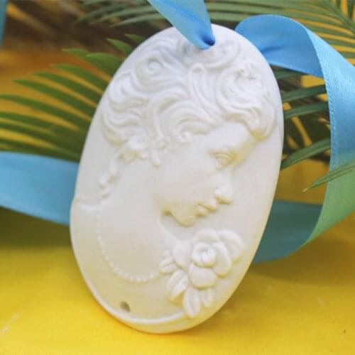Oval Plaster Silicone mould for Clay Pendant DIY chocolate sugarcraft Soap Making aromatherapy gypsum mold