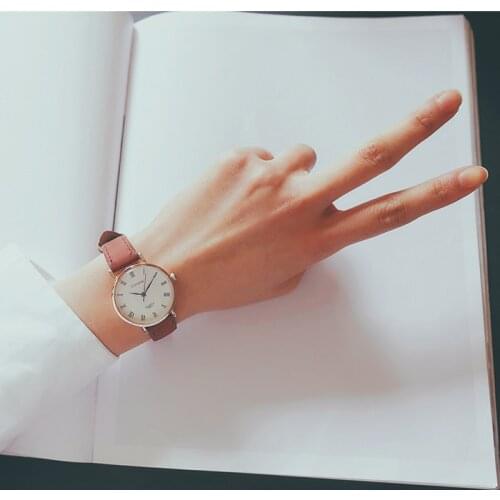 Simple Vintage Brown Leather Retro Watches Womens Fashion Casual Female Quartz Watch Ulzzang Popular Brand Reloj Mujer Clock