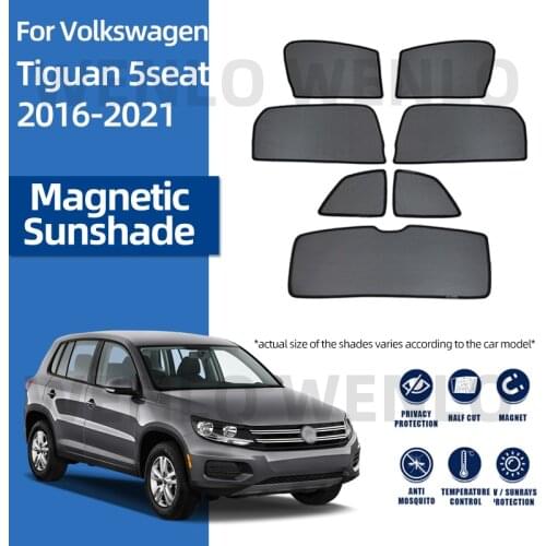 For Volkswagen Tiguan 5seats 2016-2021 Interior Curtain Windshield Sunshade Sun Visor Protection Shades Sun Cover Magnetic Mesh