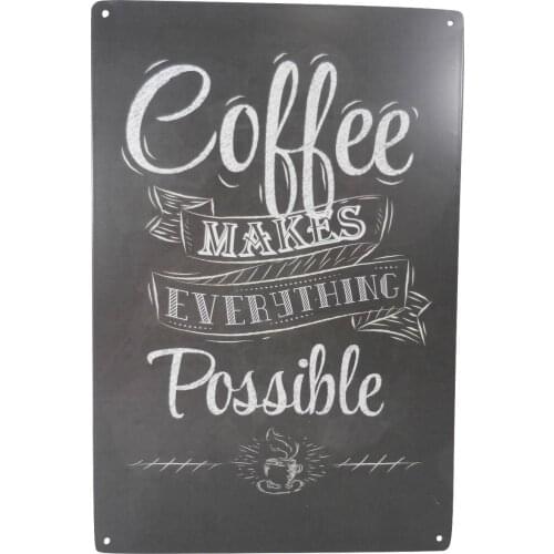 Strosportsandtech Coffee Makes Everything Possible Funny Tin Sign Bar Pub Garage Diner Cafe Home Wall Decor Home Decor Art