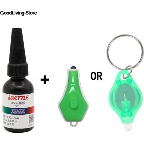 3pcs/set 5 Second Fix UV Glue Acrylic metal glue UV 10g Resin Hard Type Ultraviolet Solidify Clear Adhesive with UV Flashlight