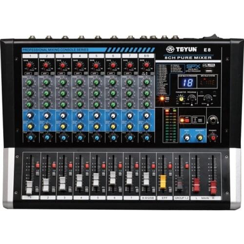 TEYUN six-way professional mixer effect device Bluetooth tuner stage tuning analog reverb equipment