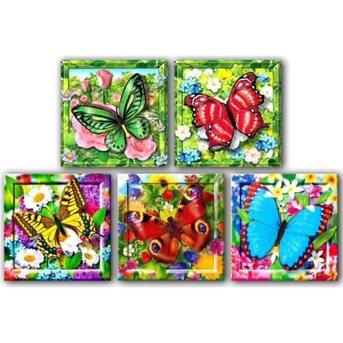 Yumeart DIY 5D Diamond Painting Cross Stitch Butterfly Diamond Embroidery Animals Cross Stitch Kits Handmade Art Wall Decoration