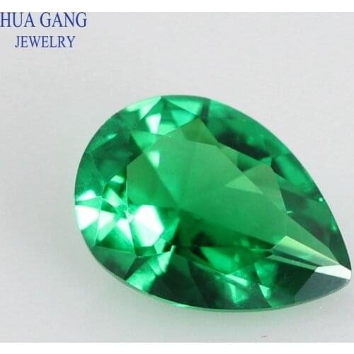 Green Nano Stone Pear Shape Synthetic Gems For Jewelry Making 2x3~10x14mm Wholesale Nano Stones Free Shipping