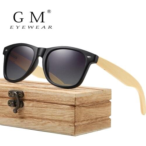 GM Bamboo Sunglasses Polarized New Female Wooden Sunglasses Brand Designer Mirror Original Sunglasses