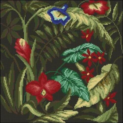 Gold Collection Counted Cross Stitch Kit Beautiful flowers red flower underbrush free shipping