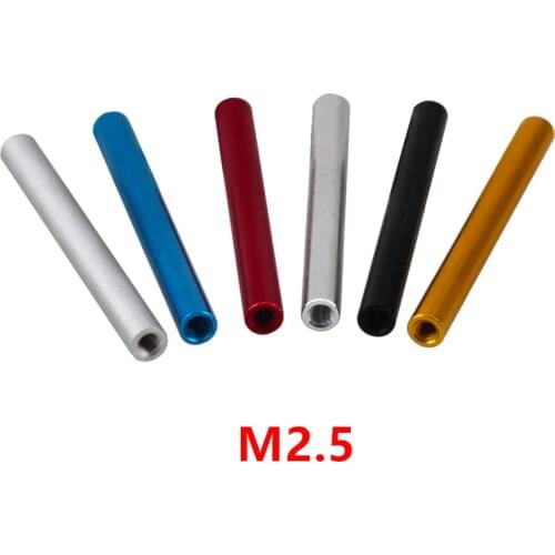 10pcs M2.5 Aluminum Column M2.5*6/8/10/12/15/20/25/30mm aluminum Round Standoff spacer For RC Parts