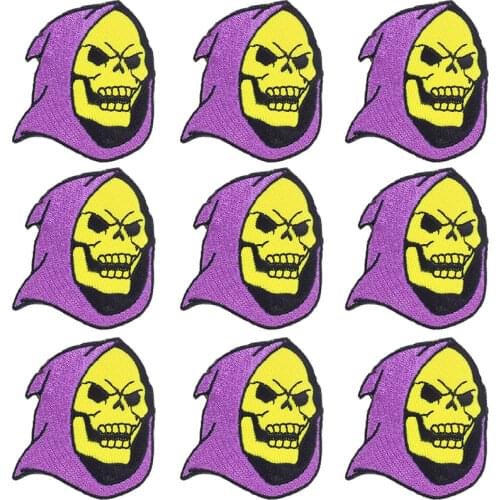 Pulaqi 10PCS Skull Patch Punk Wholesale Patches Iron On Patches For Clothing Hippie Stripe Wholesale Dropship Custom Patch