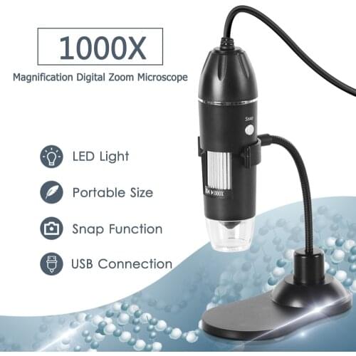 1000X Digital Microscope Camera USB Microscope Handheld Desktop Magnifier 0.3MP Camera 8-LED Light Magnifying Glass