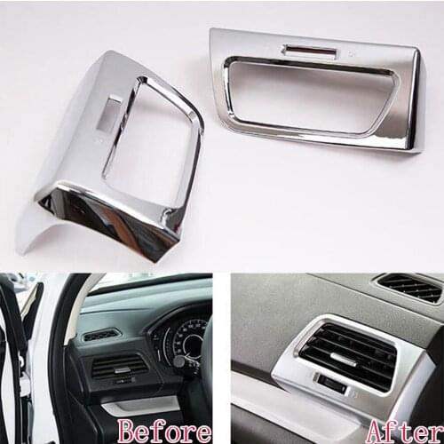 2x ABS Chrome Car interior Centre Air Condition Vent Frame Outlet Cover Trim frame decal sticker Fits For Honda CRV 2012 2013