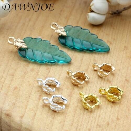 50pcs/lot 8x10mm Gold Leaves Buckle Pendant Buckle Jewelry Buckle Connector DIY Making Pendant Jewelry components Finding