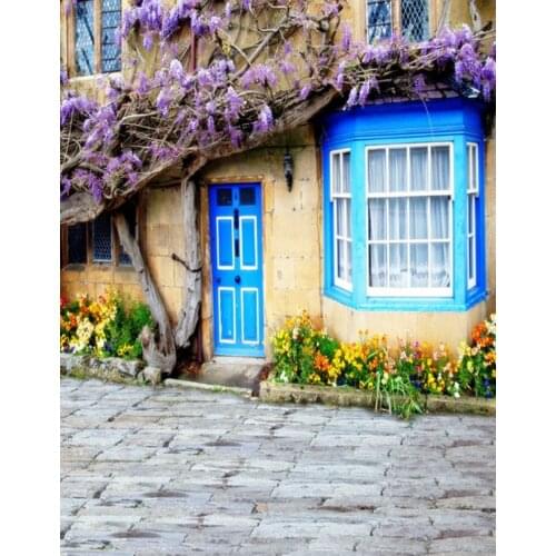 5x7ft Stone Floor Flowers House Photography Backdrops Photo Props Studio Background