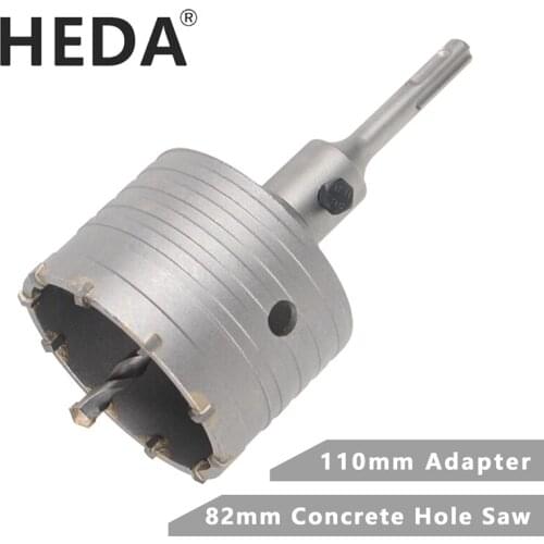 HEDA 82mm Concrete Tungsten Carbide Alloy Core Hole Saw SDS PLUS Electric Hollow Drill Bit Air Conditioning Pipe Cement Stone