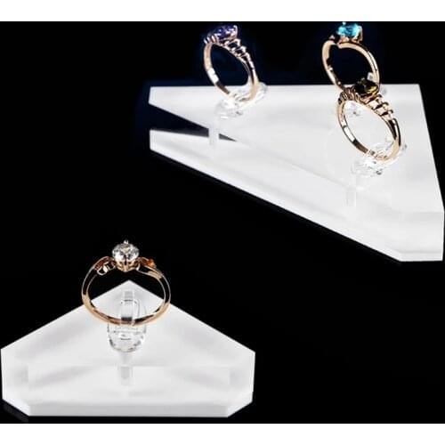 1piece Triangle/square Clear Acrylic Jewelry Holder Photography Props Rings Clips Display Stand Rack