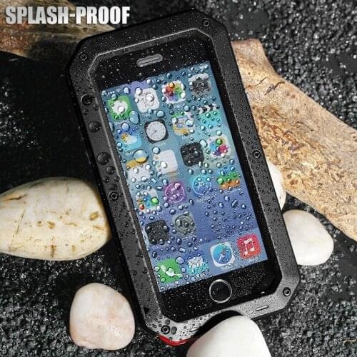Shockproof Case For iPhone 8 Heavy Duty Armor Metal Cases for iPhone 12 11 Pro Max 8 7 Plus 5s Outdoor Waterproof Tempered Glass