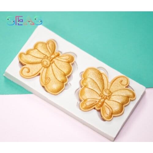 Baking Molds Fondant Cake Decorating Tools Two Butterflies Cake Silicone Mold Sugar Craft Molds Free Shipping Resin Molds