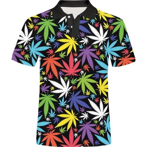 IFPD EU/US Size 3d Maple Colorful Leaf Polo T Shirt Fashion Men Women Plant 3d Print Polo Shirt Summer HarajukuTshirt Streetwear