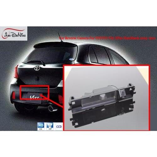 JanDeNing HD CCD Car Rear View Parking/Backup Reverse Camera/Waterproof License Plate Light OEM For Toyota Vitz XP90 2005-2011