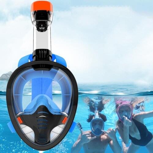 HD Snorkel Face Cover Single Tube Full Face Design Anti-Leak 180 Degree Panoramic View Face Snorkel Cover for Swimming