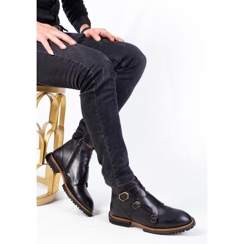 Limoya Black Leather Arched BOOTS Male Shoes ботинки мужские WATERPROOF BOOTS WINTER BOOTS WINTER POSTAL Chaussure homme