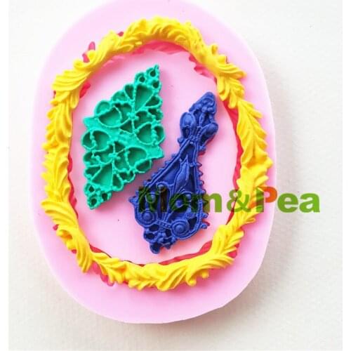 Mom&Pea 0978 Free Shipping Frame Shaped Silicone Mold Cake Decoration Fondant Cake 3D Mold Food Grade
