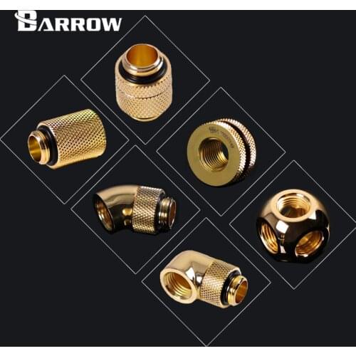 BARROW gold Version Metal Fitting Computer Connector use for Water Cooling System Extend Fitting 45-90 Angle Cable Adapter