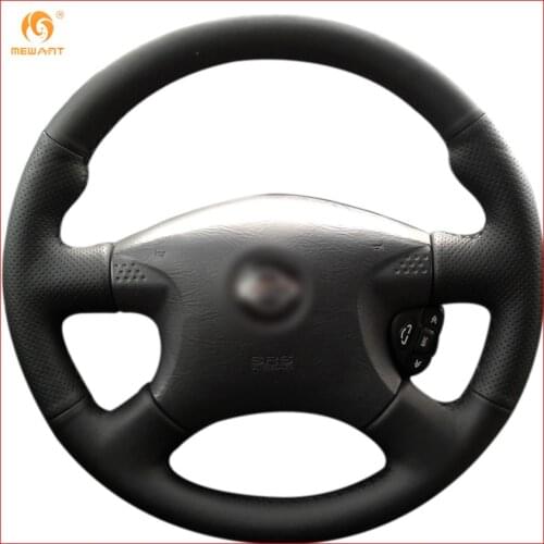 MEWANT Black Artificial Leather Car Steering Wheel Cover for Nissan Almera 2000-2003 Interior Accessories Parts